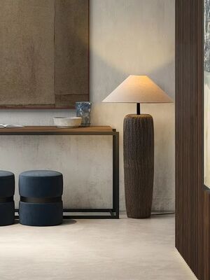 lounge standing light Living Room Corner Sofa Wabi Sabi Style Antique Pottery Pot Floor Lamp(WH-MFL-200)