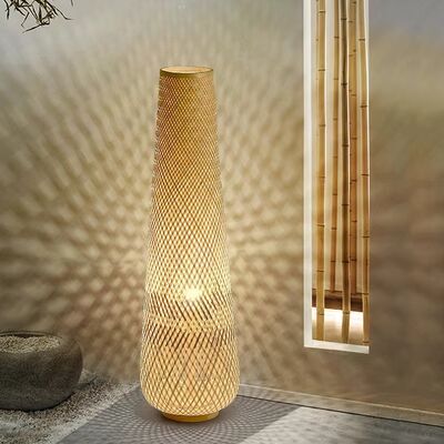 Bedroom Bedside Lamp Tea Room Japanese  E27 Weave Bamboo Floor Lamp(WH-MFL-216)