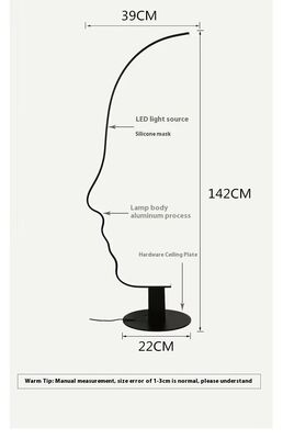Indoor Lighting Lustre Fixture Bedroom Bedside Standing Light Nordic Human Face Led Floor Lamp(WH-MFL-222)