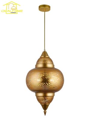 Saudi Arabia Design Luxury Gold Lustre Pendant Lights LED E27 Hollow Carving Southeast Asia Hanging Lamp (WH-DC-69)