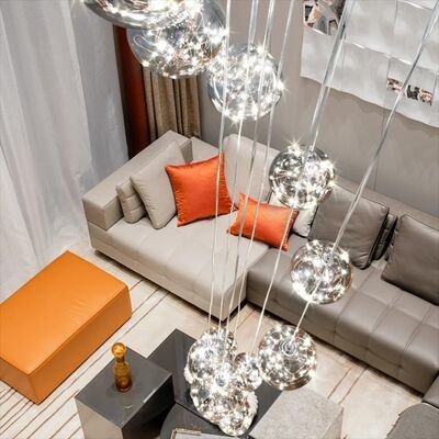 Modern Led Chandelier Glass Ball Pendant Light Staircase LED Decor Lusters(WH-NC-125)