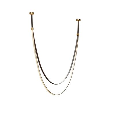 Dimmable LED Fexible Brown Black Leather Belt Chandelier (WH-NC-132)