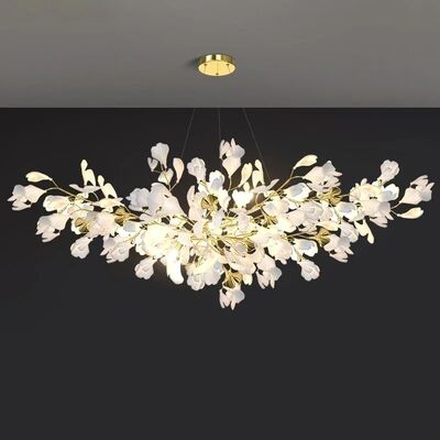 Luxury Ginkgo Led Chandeliers Living Dining Room Lighting staircase lamp (WH-NC-135)