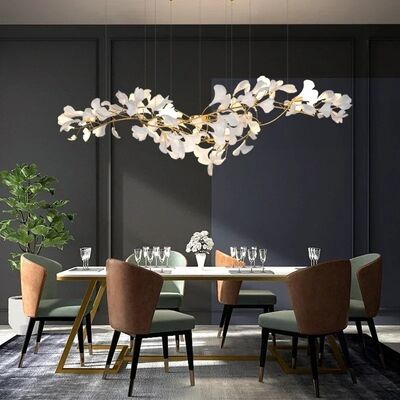 Luxury Ginkgo Led Chandeliers Living Dining Room Lighting staircase lamp (WH-NC-135)
