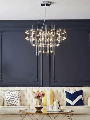 Post-Modern Classic Stainless Steel Chandeliers Unique Lights Lustre LED Dimmable Lamps (WH-NC-144)