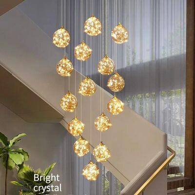 Modern Glass Ball LED Pendant Lights Staircase Chandelier (WH-NC-154)