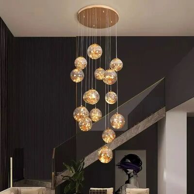 Modern Glass Ball LED Pendant Lights Staircase Chandelier (WH-NC-154)