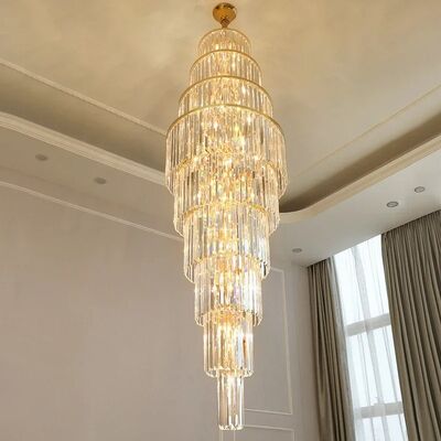 Creative Led Luxury Crystal Staircase Spiral Long Pendant Lamp Classic Cristal Lamp(WH-NC-157)