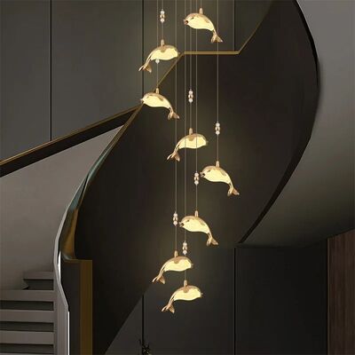 Modern Light Luxury Villa Ceiling Staircase Long Pendant Lamp(WH-NC-161)