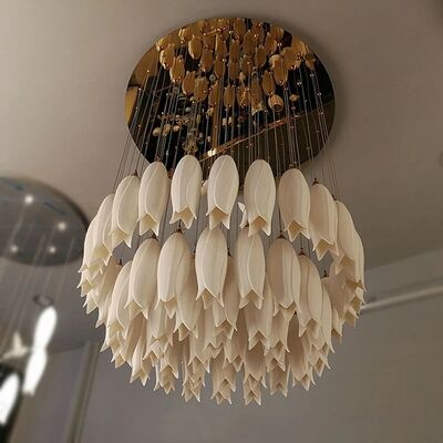 Nordic Ceramic Tulip Staircase Chandelier Multi Heads Pendant Lamp(WH-NC-171)
