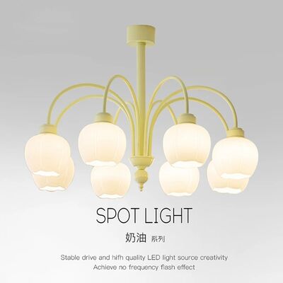 Nordic Style Chandelier Indoor Green Fresh Hanging Light Fixture Tulip Matcha Chandelier(WH-MI-466)