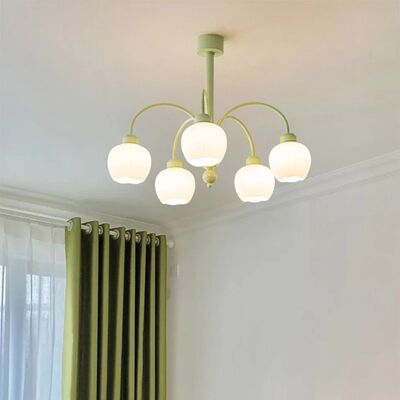 Nordic Style Chandelier Indoor Green Fresh Hanging Light Fixture Tulip Matcha Chandelier(WH-MI-466)
