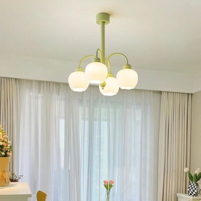Nordic Style Chandelier Indoor Green Fresh Hanging Light Fixture Tulip Matcha Chandelier(WH-MI-466)