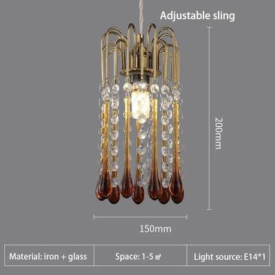 Modern LED Chandeliers Amber Glass Hanging Pendant Lighting Maltose Chandelier(WH-MI-473)