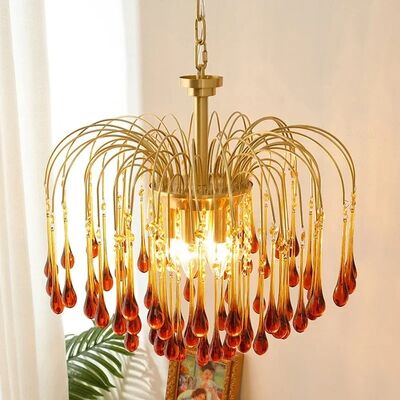 Modern LED Chandeliers Amber Glass Hanging Pendant Lighting Maltose Chandelier(WH-MI-473)