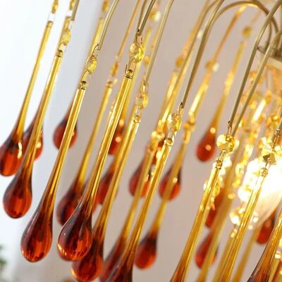 Modern LED Chandeliers Amber Glass Hanging Pendant Lighting Maltose Chandelier(WH-MI-473)