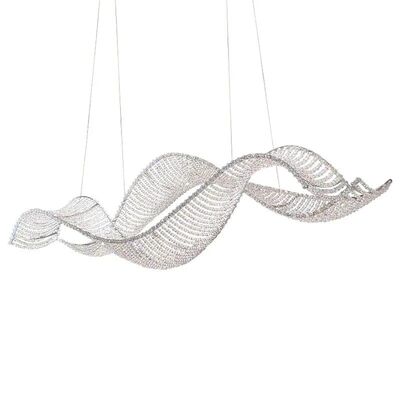 Chrome Gold Crystal Wave LED Hanging Lamp Chandelier Lighting Alon Chandelier(WH-MI-479)
