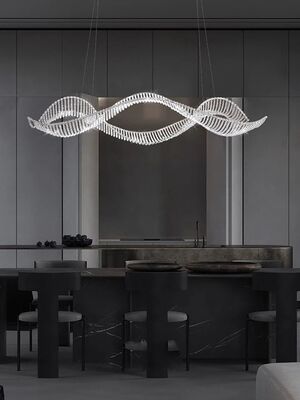 Chrome Gold Crystal Wave LED Hanging Lamp Chandelier Lighting Alon Chandelier(WH-MI-479)