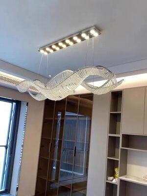 Chrome Gold Crystal Wave LED Hanging Lamp Chandelier Lighting Alon Chandelier(WH-MI-479)