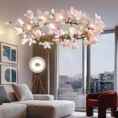 Modern Copper Magnolia flower chandelier Circular Blossom Chandelier (WH-MI-491)