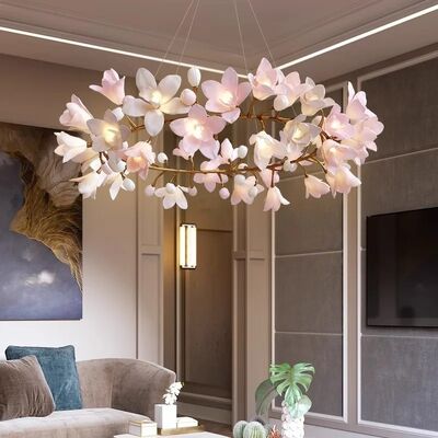 Modern Copper Magnolia flower chandelier Circular Blossom Chandelier (WH-MI-491)