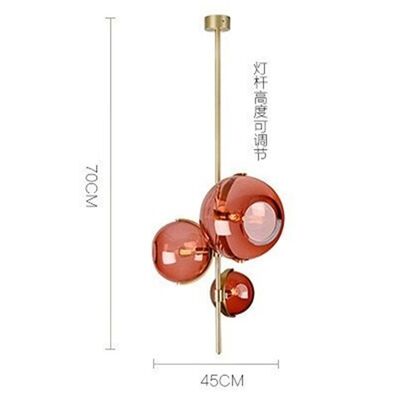 Nordic red glass globe chandelier restaurant shop modern italian design lamp Another Day Chandelier(WH-MI-500)