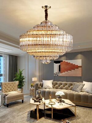 Big Classic Hanging Lamps for Living Room Modern Luxury Glass Crystal Chandelier Lighting(WH-CY-263)