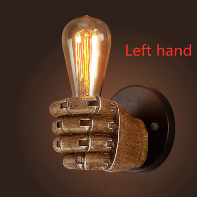 LED Retro Wall Lamp Cafe Bedroom  Creative Fist Resin Light wall mounted led lamps (WH-VR-19）