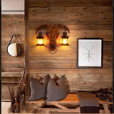 Industrial Loft design creative cafe restaurant bar bedside iron wooden led wall lamp （WH-VR-21）