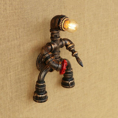 Steam punk wall lamp creative restaurant hall corridor stair iron robot wall light （WH-VR-43）