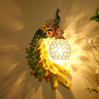 Crystal Wall Lamp Bohemia Peacock Retro Wall Light Bedside Lamp (WH-VR-61)