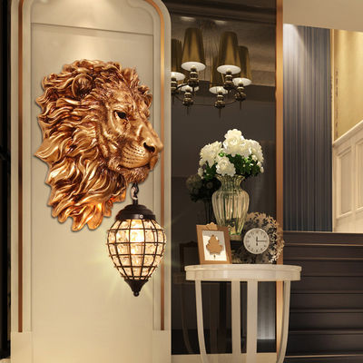 European Retro Gold Lion Wall Lamp Vintage Crystal Wall Sconce Light（WH-VR-65）