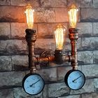 Vintage Industrial Water Pipe Wall Light Retro E27 Edison Wrought Iron steampunk lamp (WH-VR-90)