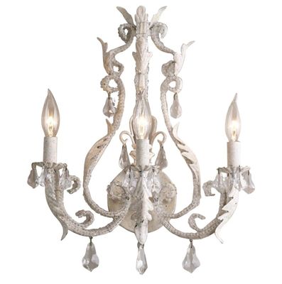 Antique lighting Rustic Decor White Body Color crystal wall sconce (Wh-VR-102)