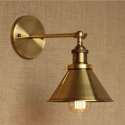 Wrount Iron Brass Vintage Wall Lamp Light For Cafe Room Edison brass wall lamp （WH-VR-105）