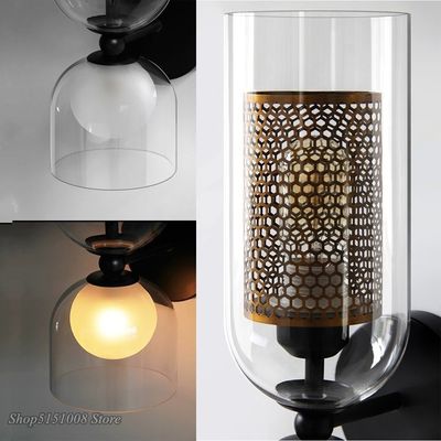 Nordic Iron Net Glass Wall Lamps Hotel Cafe Corridor Aisle Modern LED Wall light Sconce （WH-OR-29）