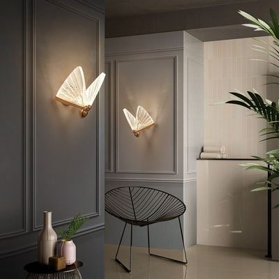 Bedside wall lamp bedroom lamp modern living room background butterfly wall light (WH-OR-41)