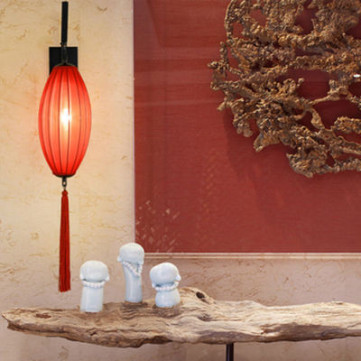 Classical Chinese Style Festive Quaint Rural Wood Red Lantern Wall Lamps(WH-OR-92)