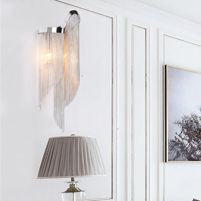 Plate Aluminium Tassel Led E14 Wall Scones D23 H60cm Chrome Stream Wall Sconce（WH-OR-197)