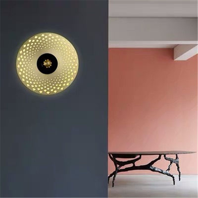 Creative Art Disc Hollow Metal Wall Lamp Hotel Bedroom Bedside New Earth led wall light(WH-OR-226)