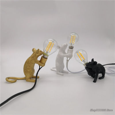 Seletti Resin Animal Rat Mouse Table Lamp Small Mini Mouse Cute LED Home Decor Desk Light(WH-MTB-07)