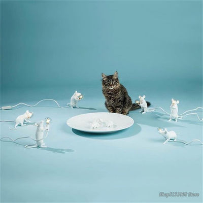 Seletti Resin Animal Rat Mouse Table Lamp Small Mini Mouse Cute LED Home Decor Desk Light(WH-MTB-07)