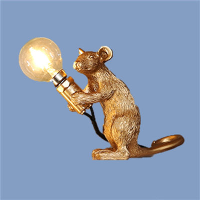 Seletti Resin Animal Rat Mouse Table Lamp Small Mini Mouse Cute LED Home Decor Desk Light(WH-MTB-07)