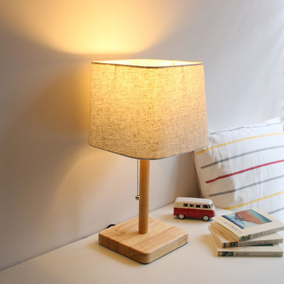 Modern Wood Linen Bedside Minimalist Table Lamp wooden standing lamp(WH-MTB-27)