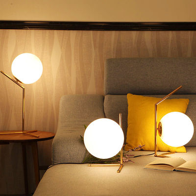 Modern Glass Ball table lamps Gold Nordic Simple Bedroom Bedside Reading copper table lamp(WH-MTB-48)