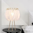 Modern Fashion Warm Girl Princess Room Study Bedroom Feather Desk Lamp(WH-MTB-65)