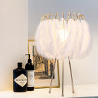 Modern Fashion Warm Girl Princess Room Study Bedroom Feather Desk Lamp(WH-MTB-65)