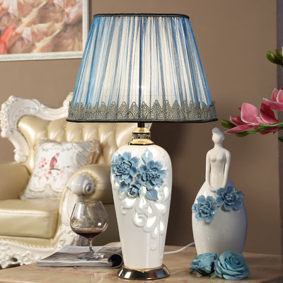 European Ceramic Table Lamp Handmade Living Room Wedding large table lamp(WH-MTB-82)