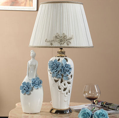 European Ceramic Table Lamp Handmade Living Room Wedding large table lamp(WH-MTB-82)