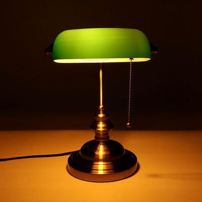 Classical Vintage Simple Banker Table Lamp E27 with Switch Green Table lamp(WH-MTB-84)